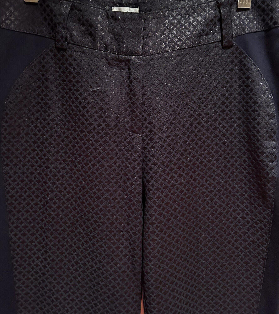 Designer Cache - Size 4 Pants Patterned Navy Tape… - image 2